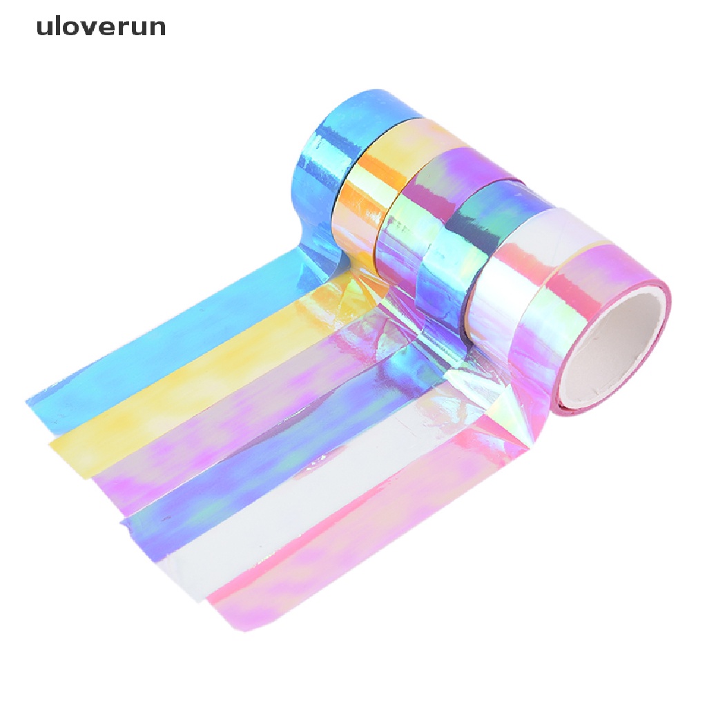 uloverun 5m Rhythmic Gymnastics Decoration Holographic Prismatic Glitter Tape Hoops Stick vn