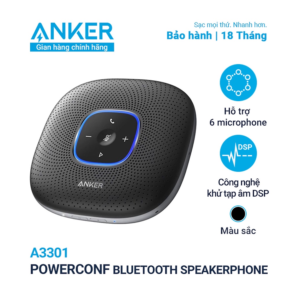 Loa hội nghị không dây Anker PowerConf A3301 kết nối Bluetooth - Hàng chính hãng