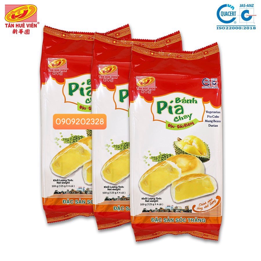 Bánh Pía Đậu Sầu Riêng Chay Tân Huê Viên 500g
