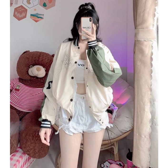 Áo khoác bomber jacket dù Royalty 97 form rộng nam nữ