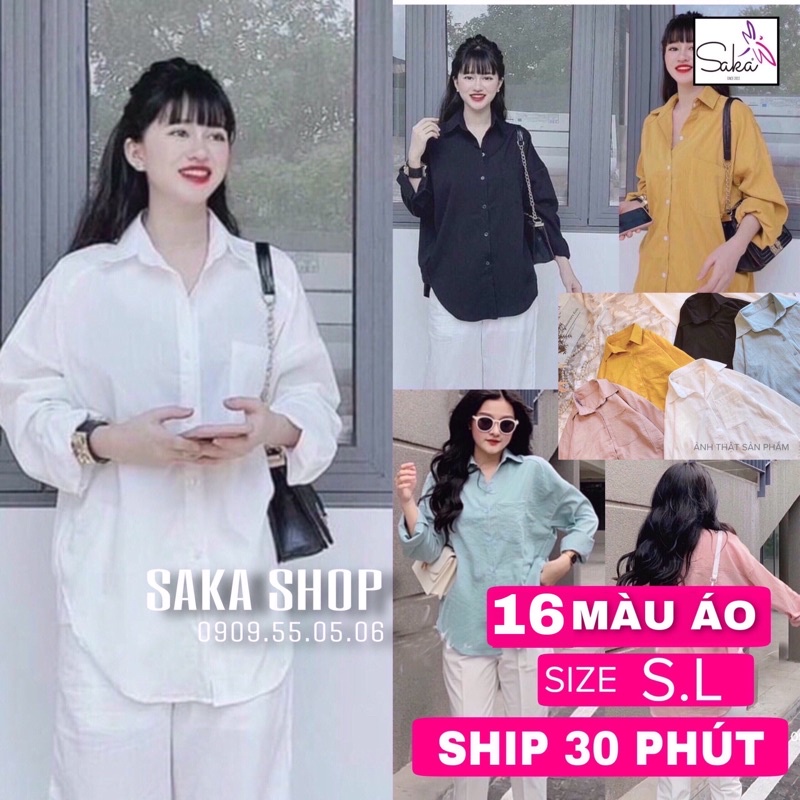 [ship 30 p] Áo sơ mi nữ chất vải đũi dày dặn đẹp