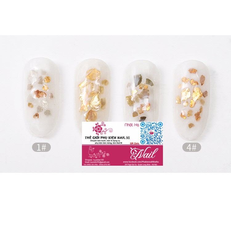 Sét Nhũ Vảy Cá - Nhũ Trang Trí Móng Nail Màu Vàng Óng Ánh - Sét 6 Hũ