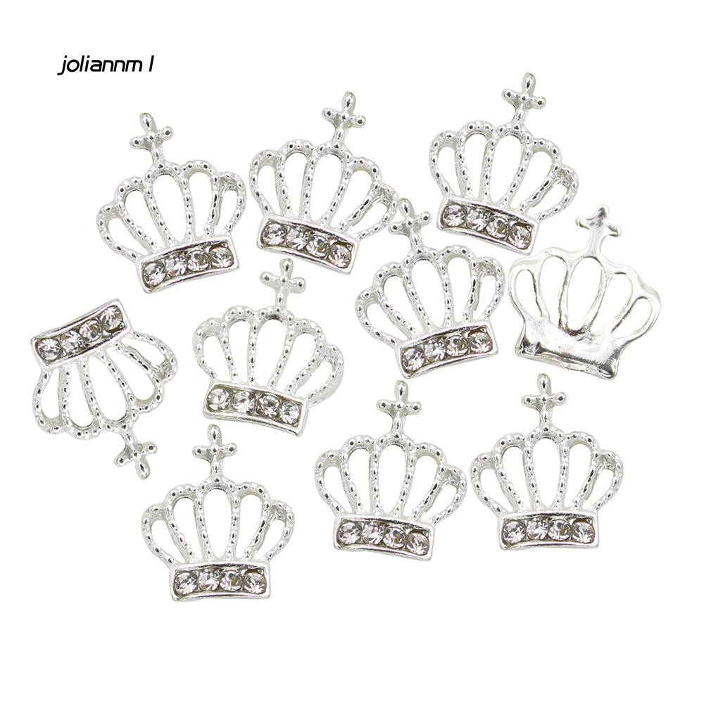 Bộ 10 vương miện lấp lánh đá pha lê đính móng tay trang trí