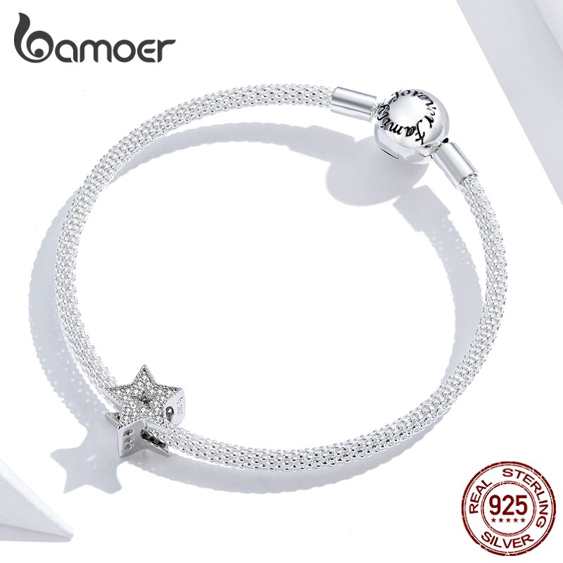 Hạt Xỏ Vòng Tay Bamoer Hình Ngôi Sao Đính Đá Từ Bạc 925
