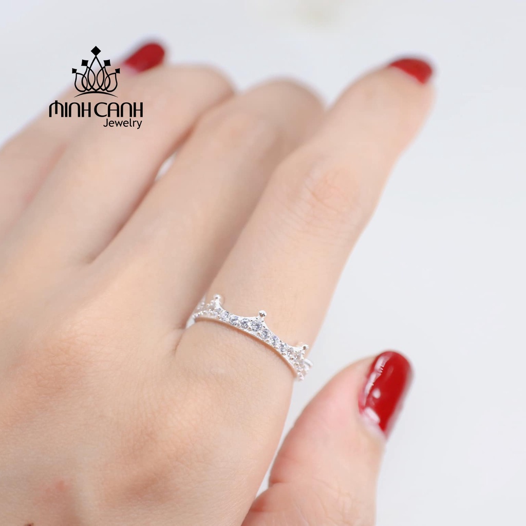 Nhẫn Bạc Nữ Vương Miện Full Đá Minh Canh Jewelry