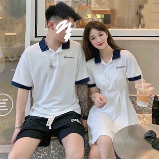 🍒Áo váy đôi nam nữ Đồ đôi áo và váy polo giản dị ngắn tay phong cách ngọt ngào mới mùa hè 2022 (ảnh thật) (sẵn)🍒