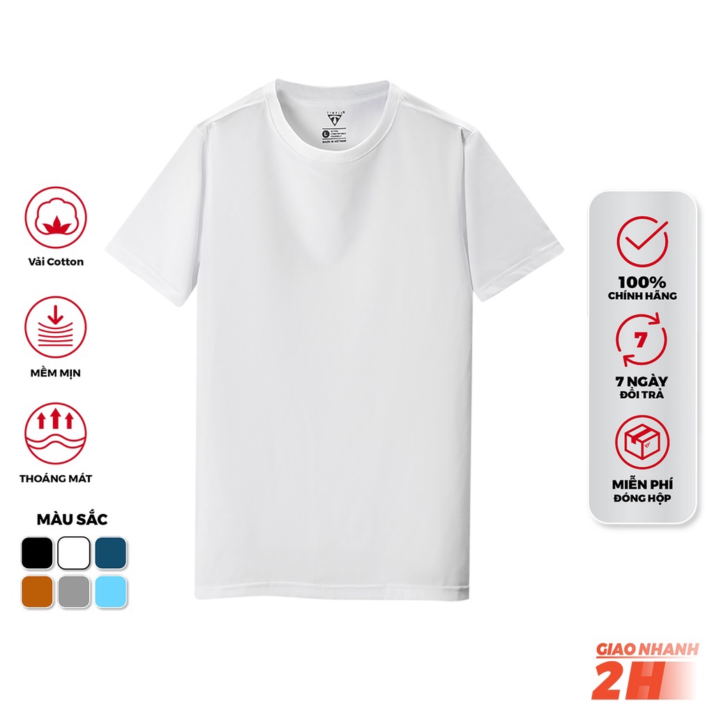 Áo Thun Nam, Áo Phông Nam Cổ Tròn Tay Ngắn Trơn BOUTON Cotton Co Giãn Phong Cách Trẻ Trung Đẹp Slim