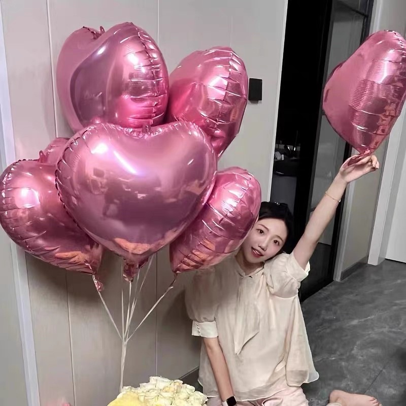 Bóng Hình Trái Tim Tráng Nhôm Đủ Size Lớn, Vừa, Nhỏ, 5inch, 10inch, 18inch