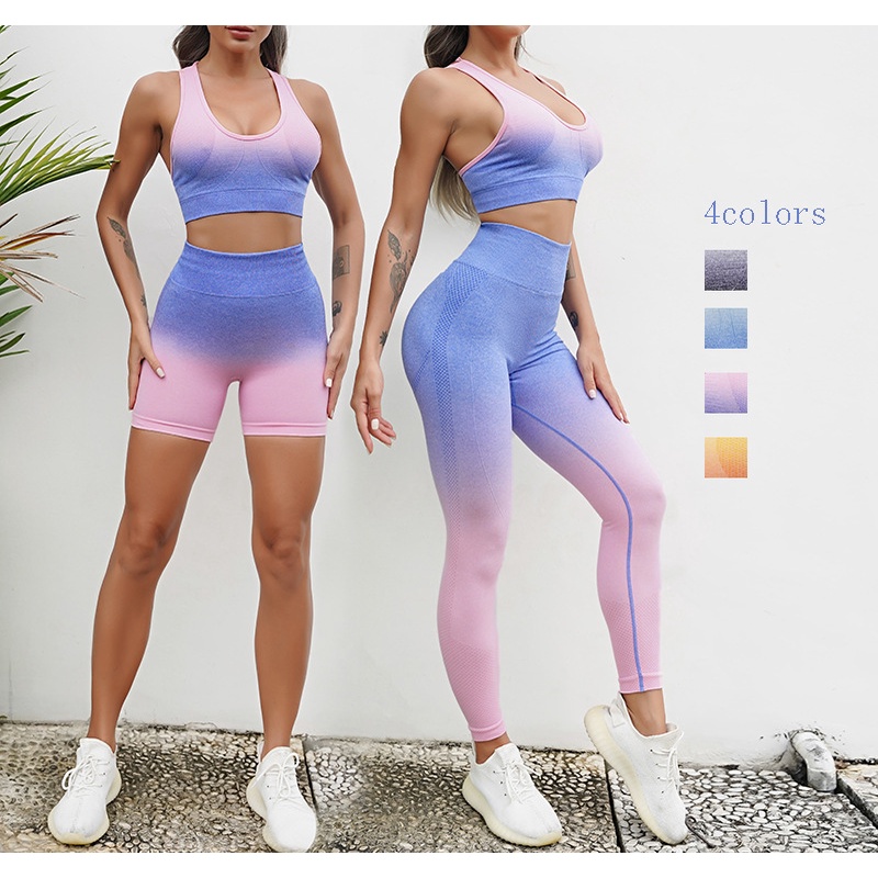 Bộ Trang Phục Thể Thao 2 Mảnh Áo Ngực + Short + Áo Ngực Thể Thao