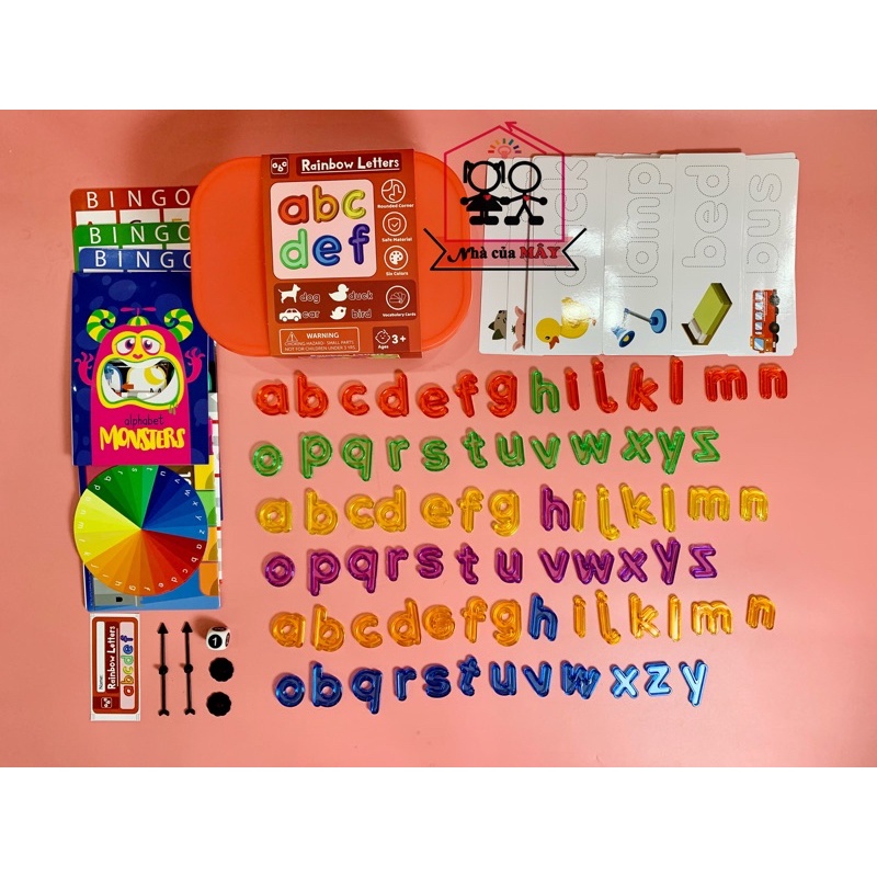 Bộ học đánh vần và chữ cái tiếng anh Montessori (Rainbow letter)