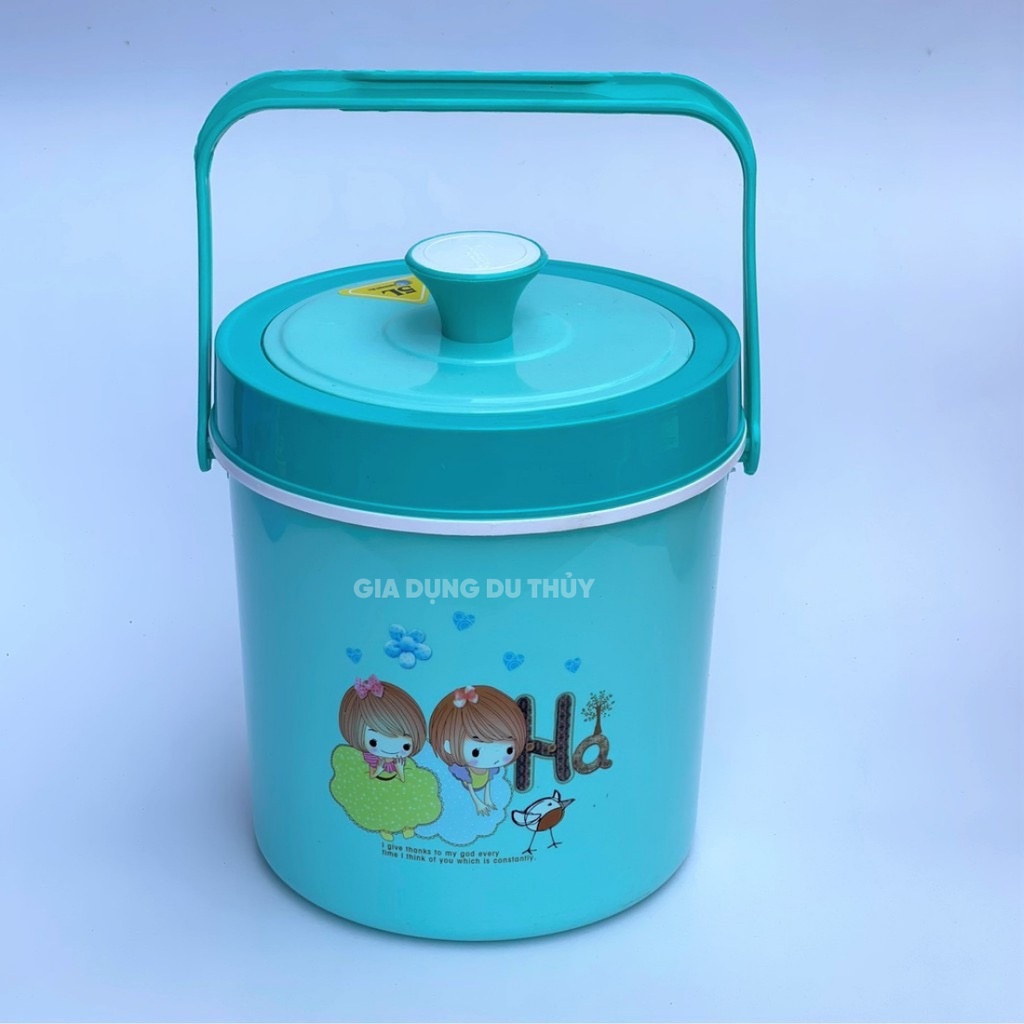 Bình đá giữ lạnh tròn có quai xách loại nhỏ 1l, 2l, 3l, 5l nhựa pp chính phẩm cao cấp, hai lớp nhựa giữ lạnh tốt