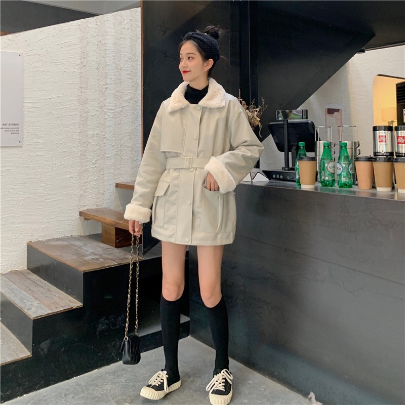 Áo da nữ lót lông cực ấm