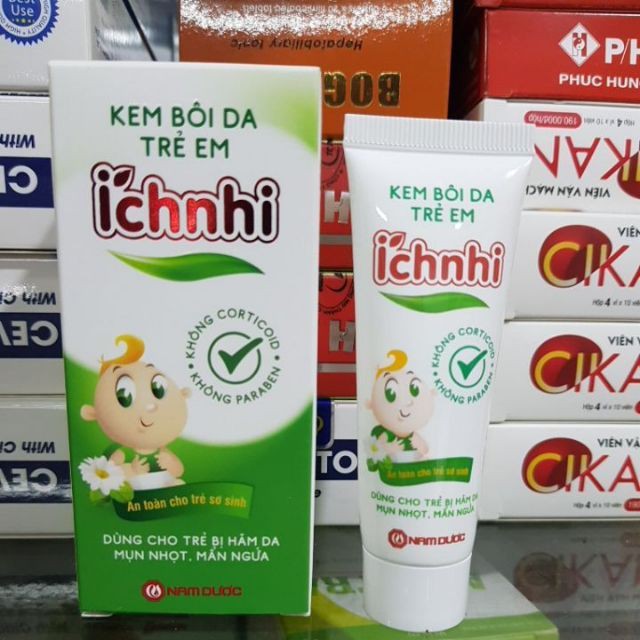 Kem bôi da trẻ em Ích Nhi tuýp 20g - Trị hăm da, mụn nhọt, mẩn ngứa