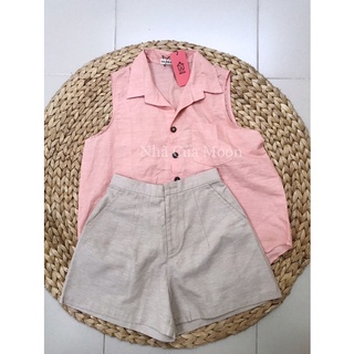 Set áo sơmi và quần short linen- nhà của moon