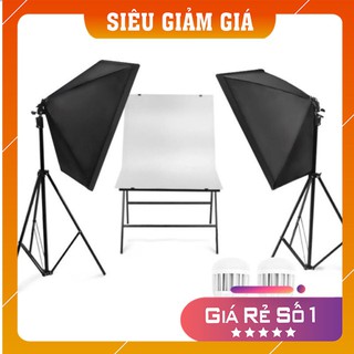 {PHỤ KIỆN DECOR} Bộ đèn studio kèm softbox 50x70 có chân đèn, hỗ trợ hắt sáng chụp ảnh sản phẩm