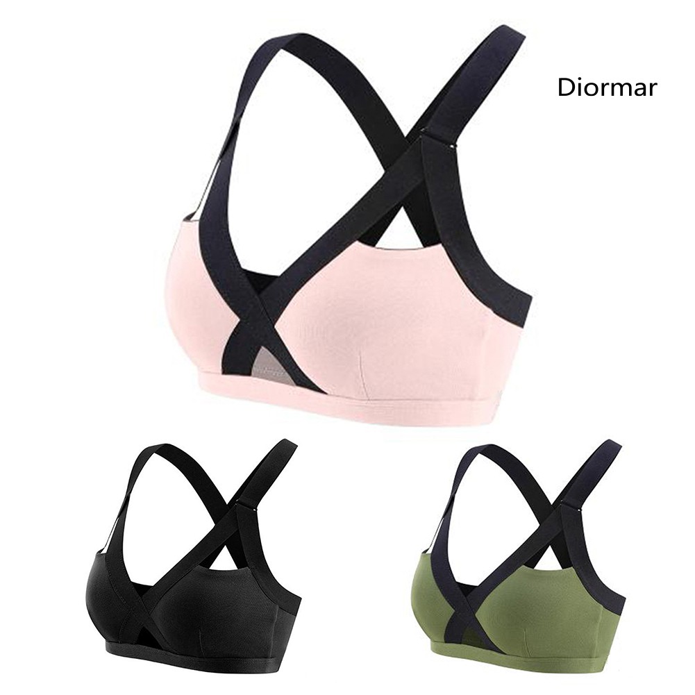 Áo Ngực Thể Thao Nữ Dây Chéo Có Đệm Màu