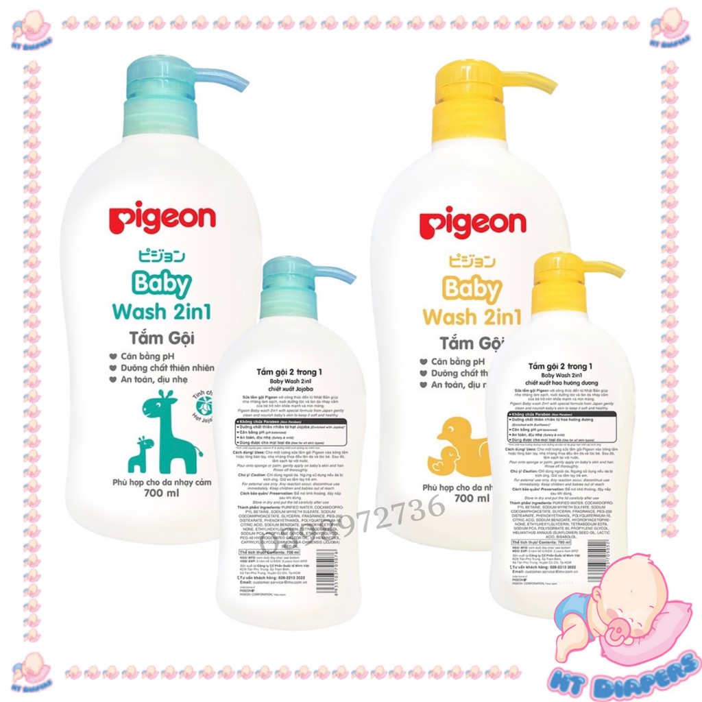 Sữa Tắm Gội Pigeon Cho Bé - 200ml/700ml