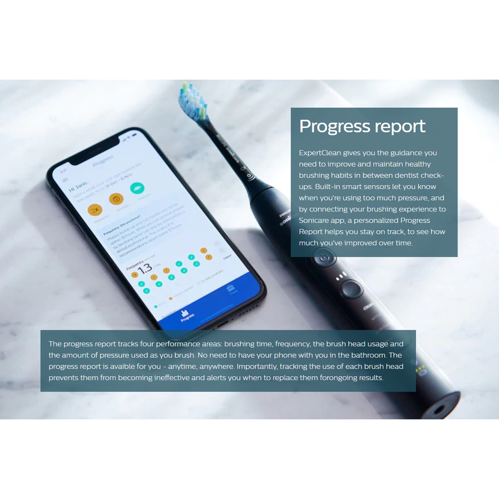 Bàn chải điện Philips Sonicare ExpertClean 7300, 7400, 7500, 7700. Bàn chải đánh răng điện kết nối Bluetooth.