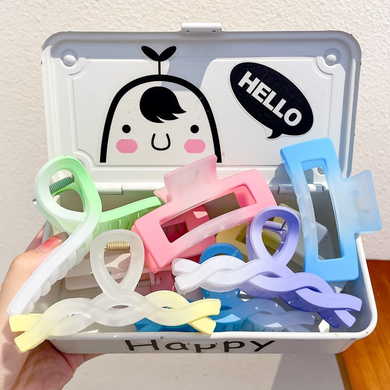 Kẹp Tóc Cỡ Lớn Màu Gradient Phong Cách Hàn Quốc Thời Trang Cho Nữ