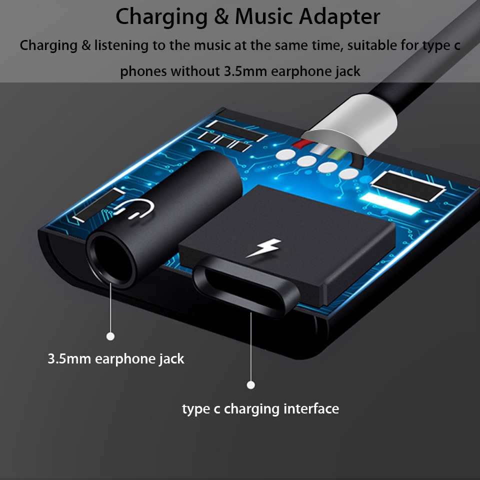 Wemitom USB Type C To 3.5mm Earphone Jack Adapter For Leeco Le Max 2/Pro 3 S3 Aux Audio Cable Headphone Charger