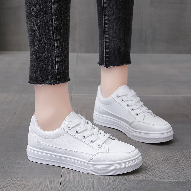 Giày thể thao màu trắng phong cách Harajuku cao cấp cho nữ