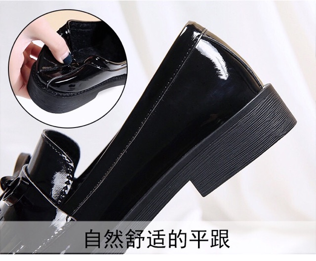 (Có sẵn) GO9 Giày Oxford nữ sinh Nhật Bản có tua điệu đà đính nơ phía trước