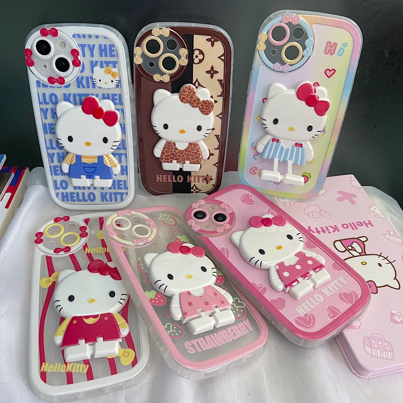 Ốp Điện Thoại Chống Sốc Có Giá Đỡ Hình Hello Kitty Cho iphone13 13 Mini 12Promax 13 / 11 / xsmax / xr