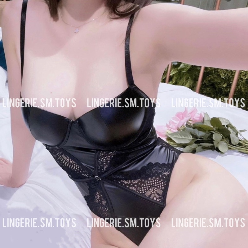 Siêu Phẩm Bodysuit Phối Da Siêu Tôn Da - Áo Có Gọng Mút Nâng Đẩy Gợi Cảm