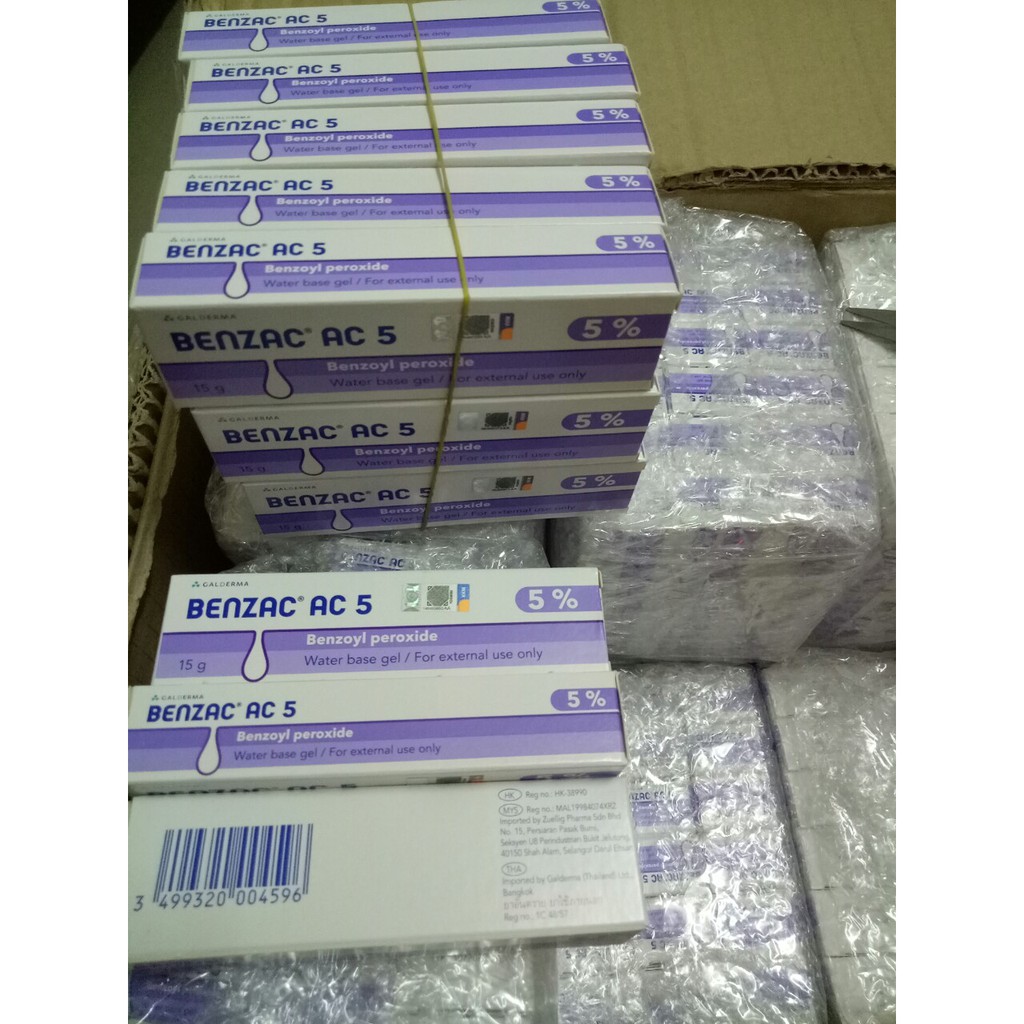(Sỉ) BENZAC AC 5% 15g - kem ngừa và giảm mụn trứng cá, giảm viêm chứa Benzoyl Peroxide