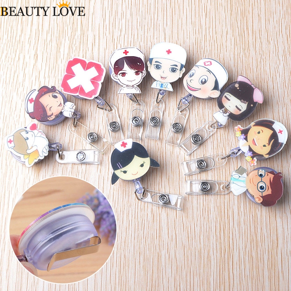 [Mới] Giá Đỡ Thẻ ID Gắn Huy Hiệu Y Tá Cuộn Dây Thu Gọn Được