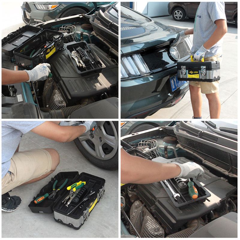 Hộp Nhựa Hai Tầng Đa Năng Bằng Thép Không Gỉ Sắp Xếp Gọn Gàng