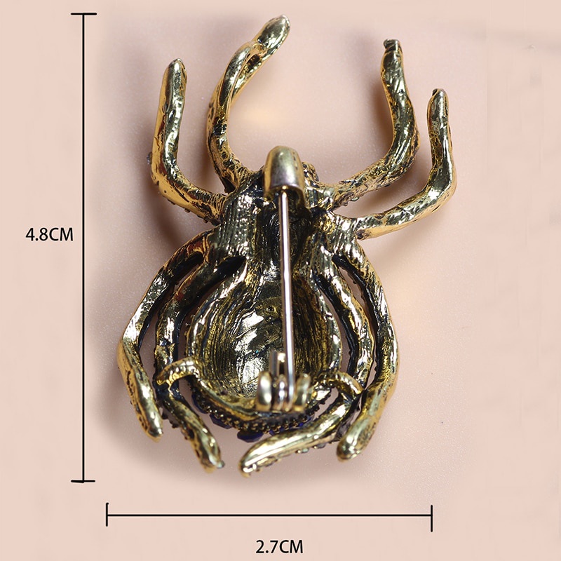 Animal Party Retro Women Rhinestone Rhinestone Rhinestone inlaid spider Brooch Badge Lapel Jewelry gift