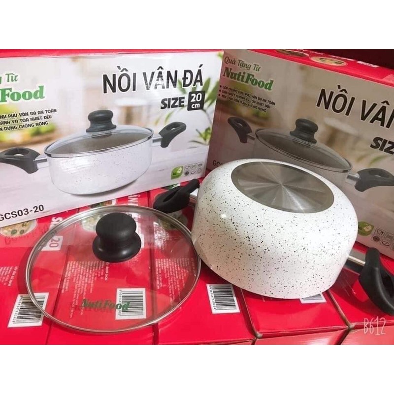 {Siêu Rẻ} Nồi Vân Đá Cao Cấp Nutifood Size 20cm Dẫn Nhiệt Nhanh Và Tỏa Nhiệt Đều Chất Liệu Hợp Kim Nhôm