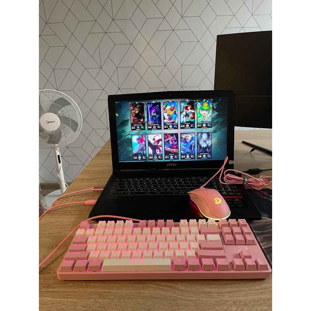 Chuột Gaming DAREU EM908 Pink / Black / White (LED RGB, BRAVO sensor) - Bảo hành 24 tháng