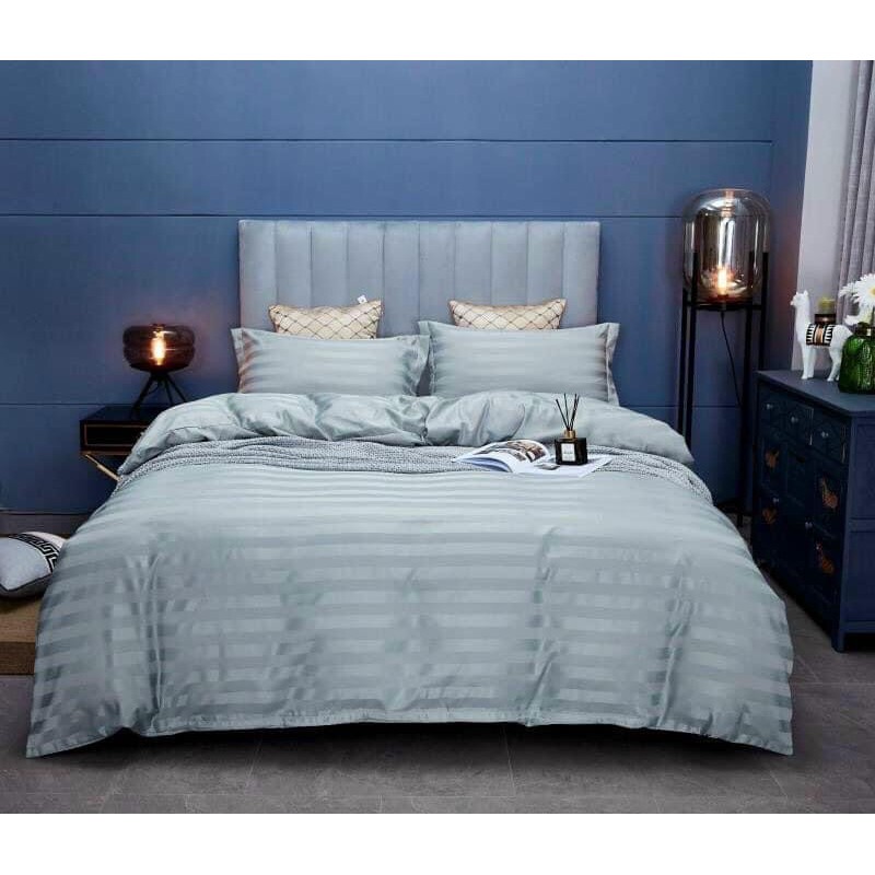 Bộ Chăn Ga Cotton Kẻ 3F ( Khách sạn 5 Sao)
