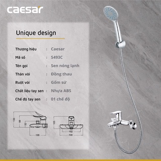 [Caesar] Vòi sen nóng lạnh Caesar S493C