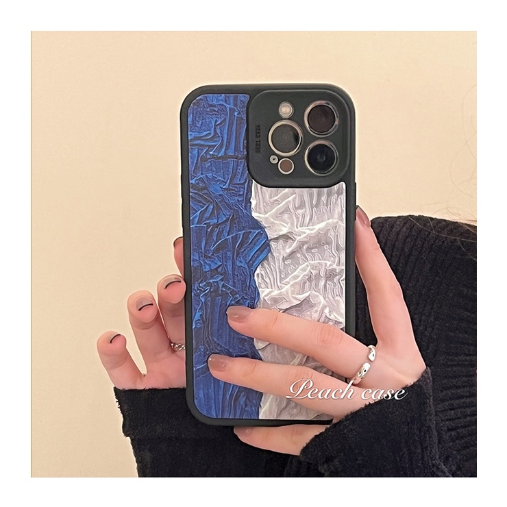 Ốp điện thoại silicon khâu hình nghệ thuật mùa thu đông dành cho iPhone 13promax 12pro 11 xsmax