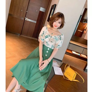 Set áo và chân váy lụa cao cấp. Nhập QC