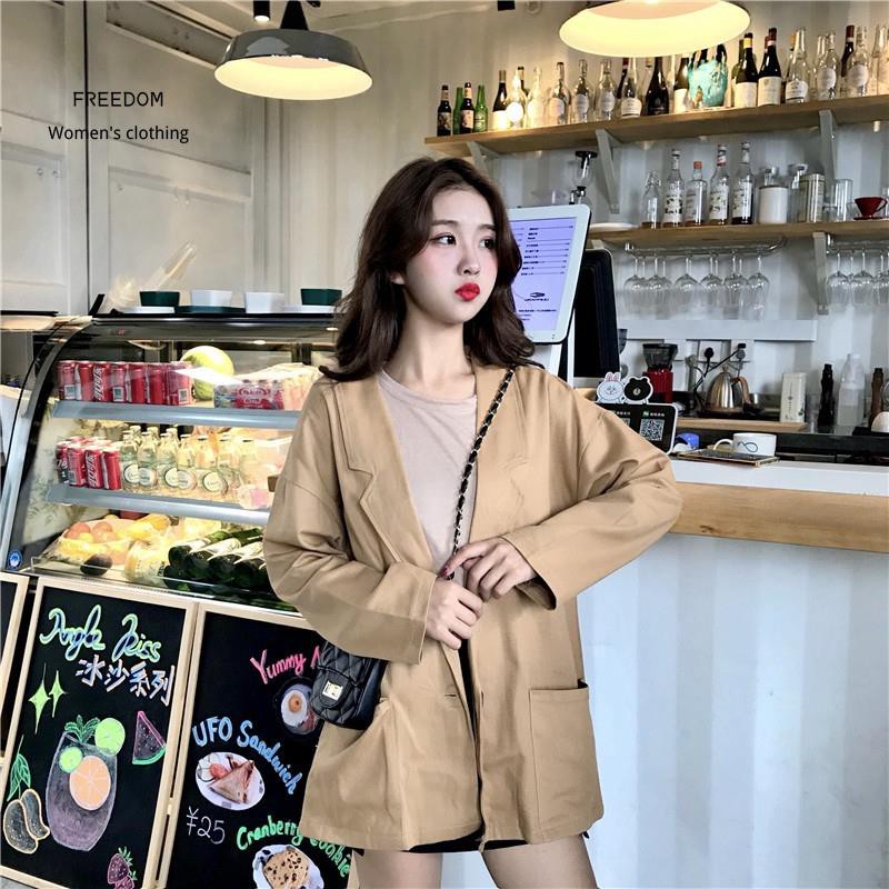 FREEDOM  Áo khoác rộng màu trơn thời trang | BigBuy360 - bigbuy360.vn