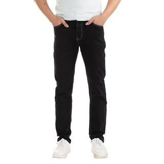 Quần jean nam trơn dáng côn H90 cao cấp 2 màu đen, chì chất co giãn trẻ trung J070