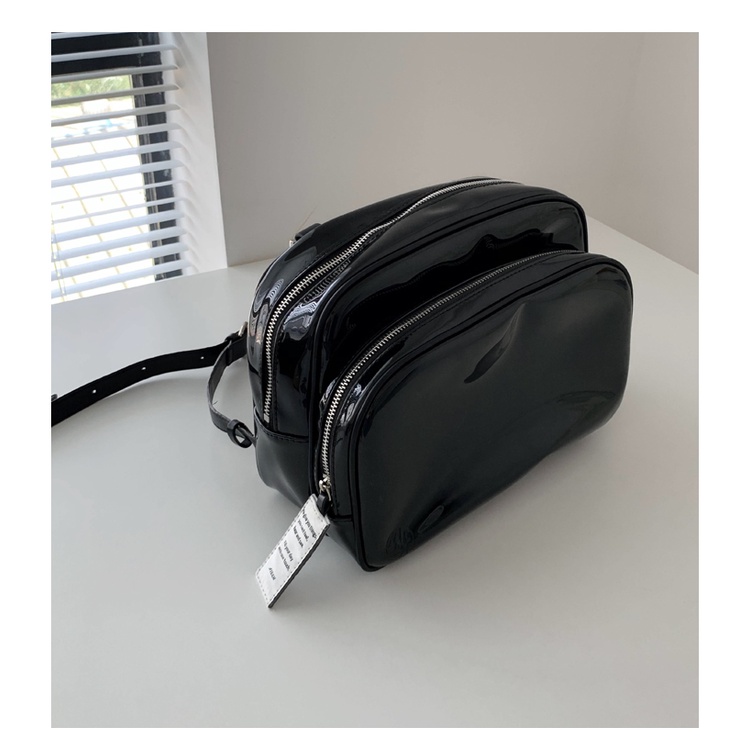 Jennie blackpink Ba Lô Da Hai Lớp Màu Đen Trơn Hình Vuông Nhỏ Có Thể Điều Chỉnh Họa Tiết Hoa Hồng