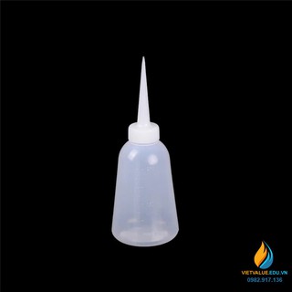 10 bình tia vòi thẳng, nhựa PP màu cổ trắng trong suốt, vạch chia