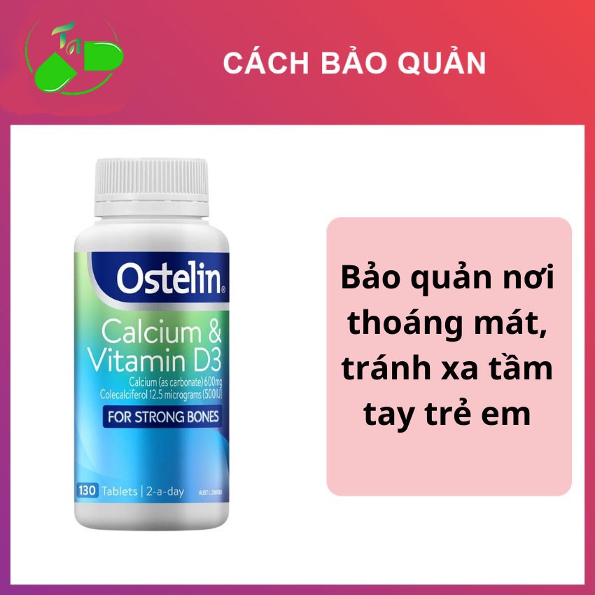 Canxi Ostelin Calcium & Vitamin D3 Của Úc, 130 viên