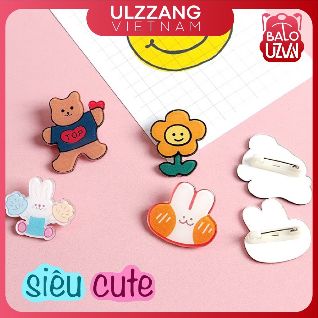 Sticker gắn balo ulzzang sinh viên, huy hiệu cài cặp học sinh, ghim cài phụ kiện ba lô, túi, mũ, nón hoạt hình dễ thương