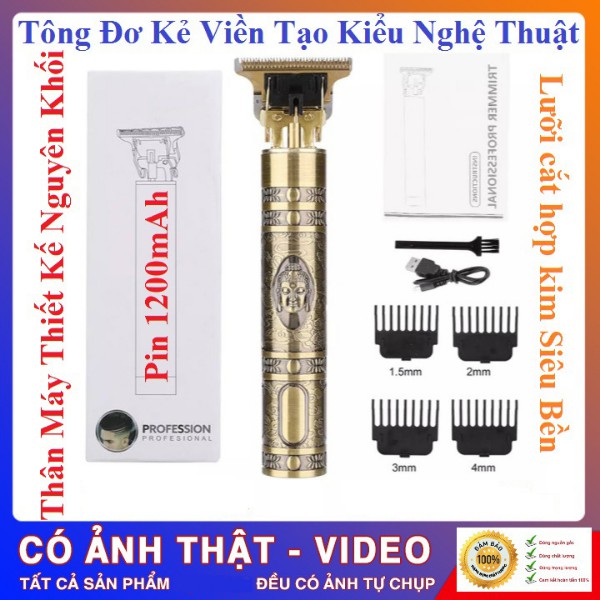 Tông đơ cắt tóc cạo râu kiêm chấn viền đầu sạc USB cao cấp tiện dụng,tông đơ VINTAGE T9 tặng kèm 8 phụ kiện