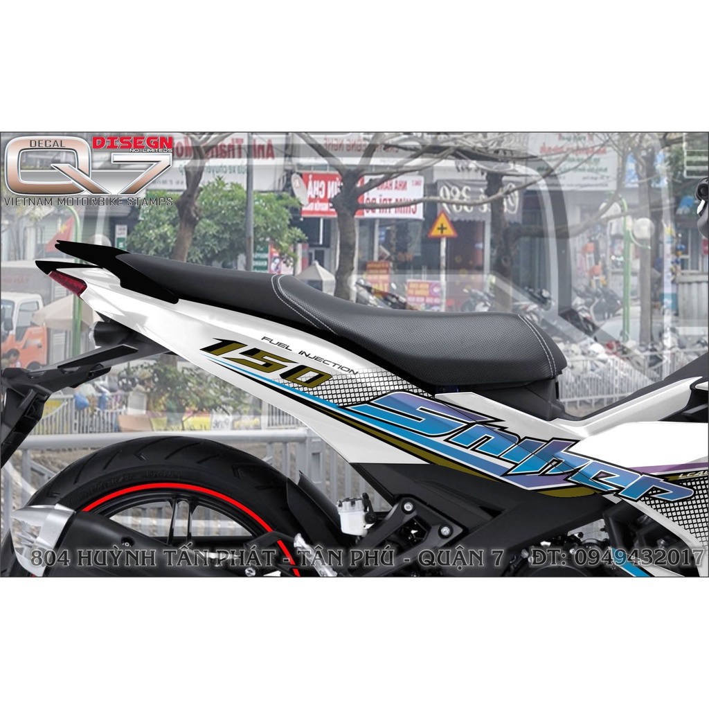 TEM RỜI EXCITER 150 TRẮNG ĐEN XANH