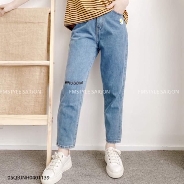Quần baggy jean hoa cúc mã 011, hình thật 100%