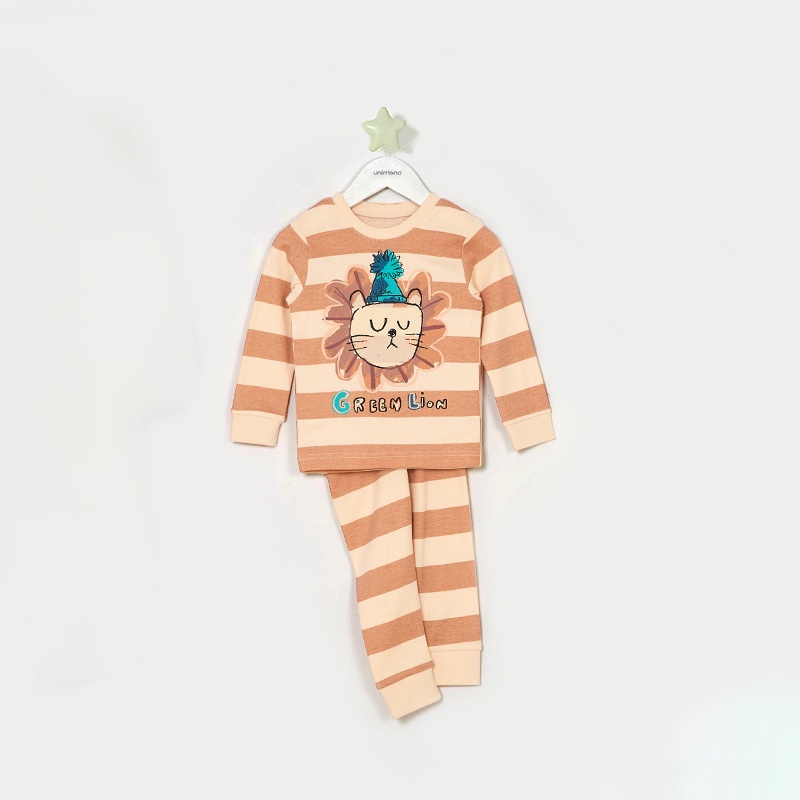 Đồ bộ quần áo dài tay dáng ôm thun cotton mẫu Sư tử năm 2022 rất xinh của hãng Unifriend Hàn Quốc mã UND08
