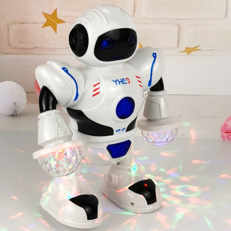 (Tặng pin) Đồ chơi Robot nhảy múa theo nhạc, phát sáng cho bé