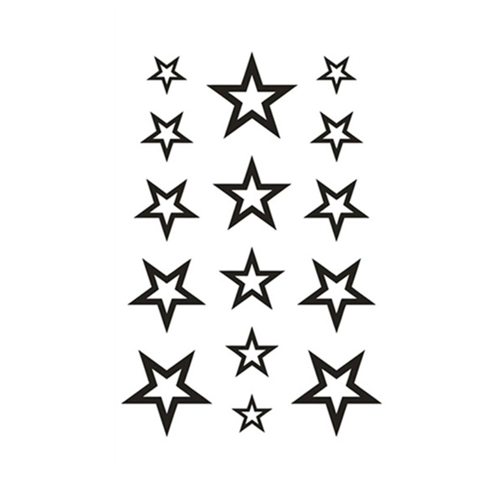 Hình Xăm Dán Tạm Thời Họa Tiết Ngôi Sao Rỗng Chống Nước Quyến Rũ